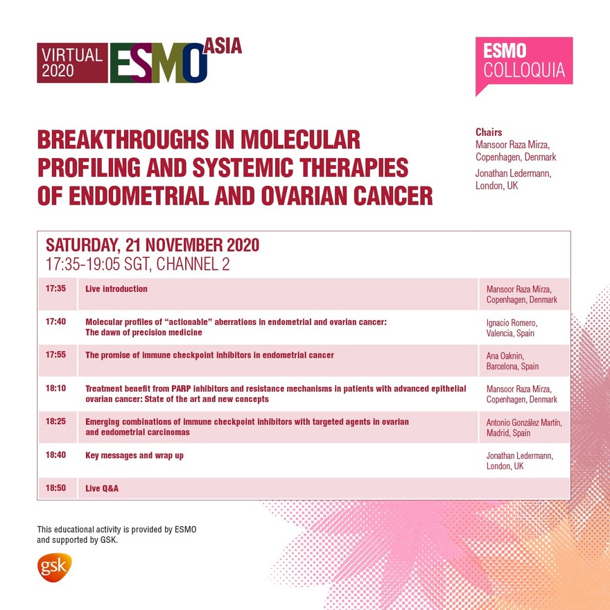 ESMO Colloquia Invitation ESMO Asia Virtual Congress 2020